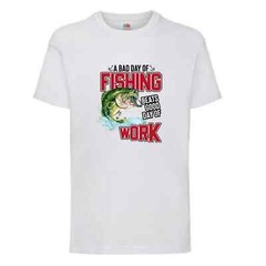 Fishing Beats Bad Day At Work Humour Novelty T Shirt Various Colours And Sizes