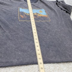 Old Navy Mens Large Graphic T Shirt Gray Mountain Cut Off Hem (see photo for fla
