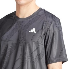 ADIDAS Club Graphic Tennis Training Shirt sz S Small Carbon Gray