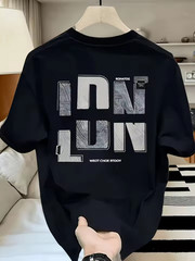 Men’s Oversized T-Shirt Y2K Streetwear POD Grid Print Breathable Crew Neck