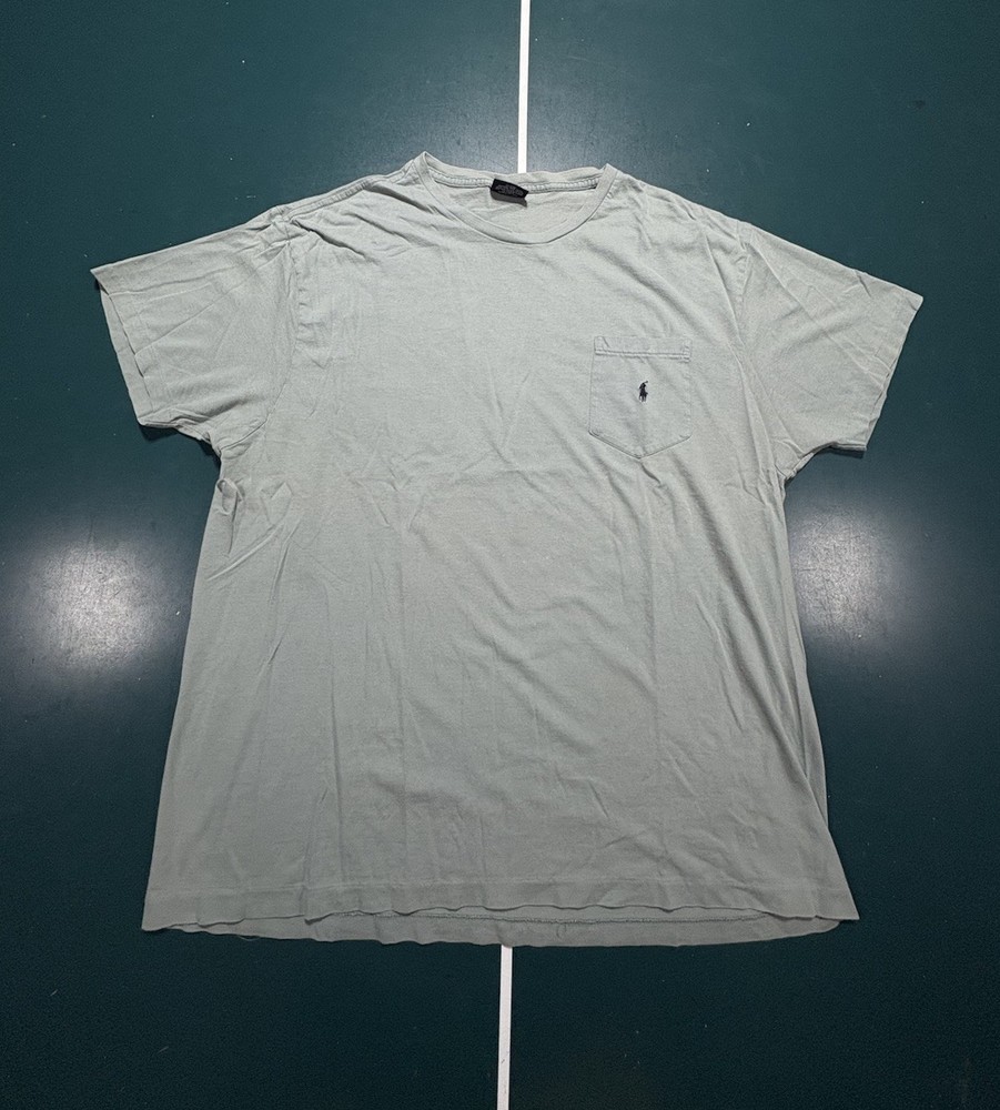 Vintage 90s Polo Ralph Lauren Pocket T-shirt Men’s Large Green Single Stitch