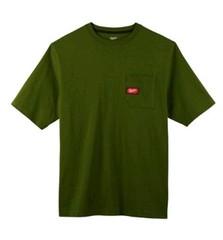 Milwaukee 601OG-S Heavy Duty Pocket T-Shirt 601, Short Sleeve, Army Green