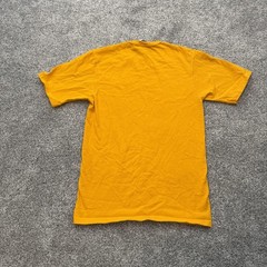 Champion Shirt Mens Small Yellow Embroidered Logo Classic Casual Tee 100% Cotton