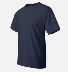 Hanes 2 Pack Solid Navy Beefy-T Heavy Cotton XLT Crew Neck Short Sleeve T-Shirts