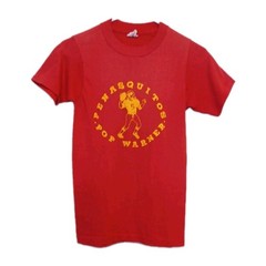 Vintage Panasquutos Pop Warner Red T-Shirt Size Small runs smaller Used As-Is