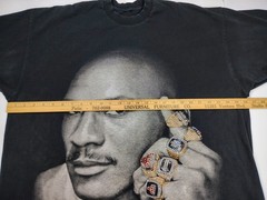 Michael Jordan Chicago Bulls Tshirt Black Rap Hip Hop Vintage Bling 6 Rings Tee