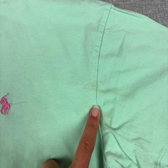 Polo Ralph Lauren Shirt Mens M Green V Neck Logo Tee Tagless Cotton Jersey