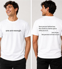 You Are Enough Inspirational T Shirt Positive Message Graphic Tee Unisex