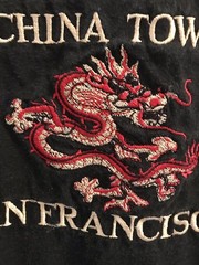 China Town SF BLACK Shirt M/L Vtg Single Stitch Dragon 80’s Embroidered RARE!