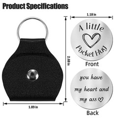 Pocket Hug Token Keychain – Funny Long-Distance Gift for Him, Boyfriend, Husband