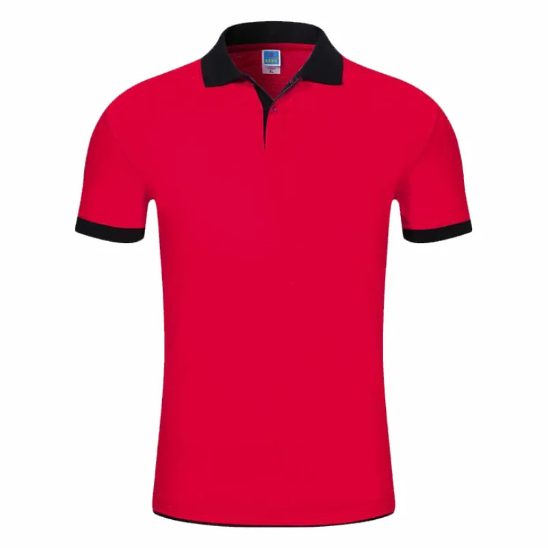 Contrast Color Lapel Short-sleeved POLO Shirt Fashionable Personalized Button Su