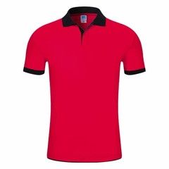 Contrast Color Lapel Short-sleeved POLO Shirt Fashionable Personalized Button Su