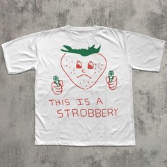 This Is Strobbery Funny Strawberry T-Shirt Retro Vintage Graphic Tee