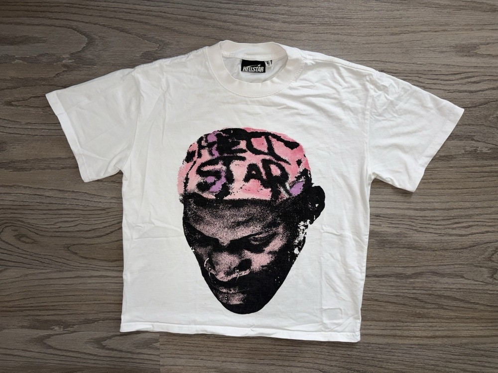 Hellstar Dennis Rodman Bad Boy White T-Shirt Mens Size (S) Streetwear Rap Skate