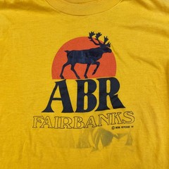 Vintage 1978 ABR Fairbanks Bob Ritchie T Shirts Sz M Yellow Graphic Print Logo