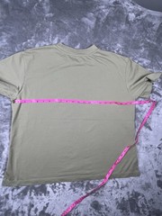 Uniqlo AIRism T Shirt Mens Large Beige Boxy Short Sleeve Crew Neck Cotton Tee
