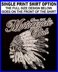 Ghost Skull Indian Chief Motorcycle Club Since 1901 Biker Rider T-shirt WS128