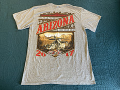2017 Arizona bike rally T-shirt, Gray, SUNA, Large