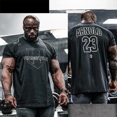 Men’s Gym Sport Workout Cotton Graphic Printed Loose Fit T-Shirt Streetwear Tee
