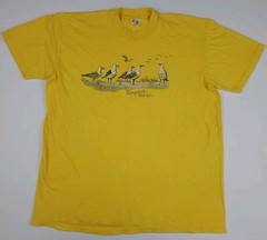 Vintage 80s Saugatuck Michigan Seagull Birds Art Print T Shirt USA Nature Animal
