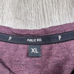 Public Rec Long Sleeve Henley T-Shirt Mens Size Extra Large Maroon