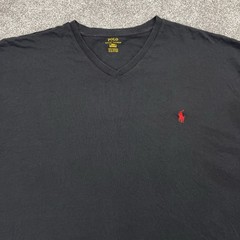 Polo Ralph Lauren T Shirt Mens 2XB Short Sleeve Cotton Black w/ Red Pony Logo