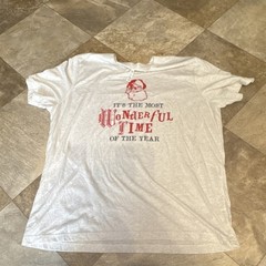Port & Company Men’s 2XL Christmas Santa Claus Graphic T-Shirt White Jersey