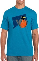 Connecticut State Bird – Classic City Animal Lover T Shirt – Heather Sapphire