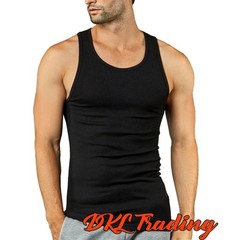 3-12 Men’s 100% Cotton Tank Top A-Shirt Wife-Beater Undershirt Black Gray S-3XL