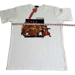 Luv SL by Odel Perahera White Graphic Print Souvenir T-shirt Sri Lanka Size M