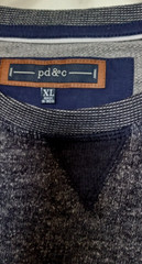Paper Denim & Cloth cotton blend navy heather s/s pullover XL