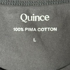 Quince Pima Cotton Luxe Touch Tee Mens Size L Dark Coal Crew Neck NWT