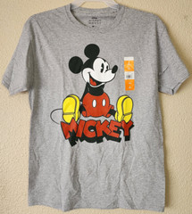 Disney Mickey Mouse Men’s Grey Graphic Print Tee T-Shirt Size M 38-40 BRAND NEW