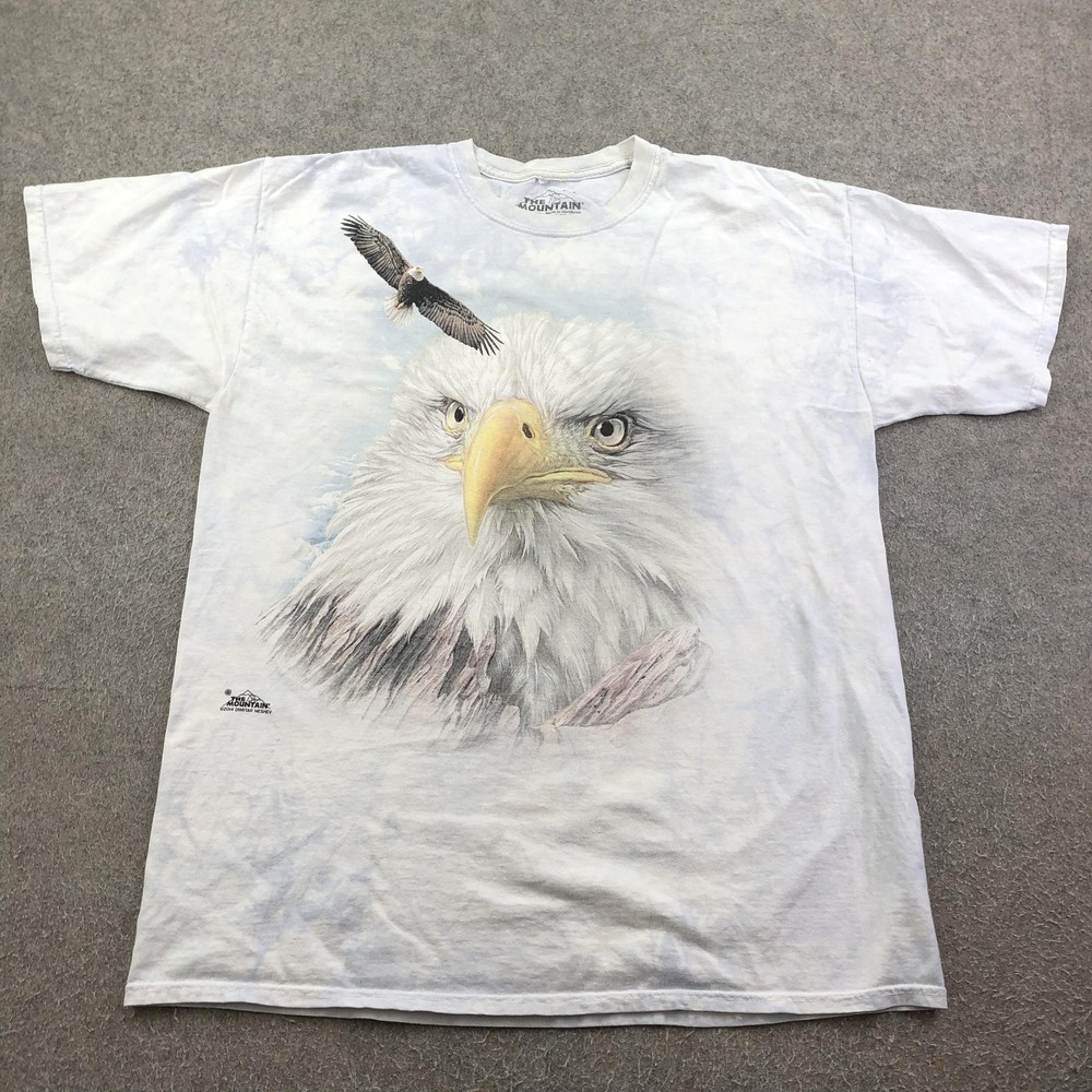 The Mountain Shirt Mens XL White Bald Eagle Graphic Tee Nature Bird Wildlife