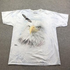 The Mountain Shirt Mens XL White Bald Eagle Graphic Tee Nature Bird Wildlife