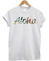Aloha Pin Up Girl Print T Shirt Hawaii Hawaiian Hula Hipster Summer Women Men
