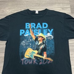 Brad Paisley Tour 2021 Concert T-Shirt Mens XL Black Fruit of the Loom Cotton
