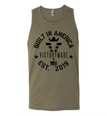 NextLevel 6233 Tanktop VictoryMade Army Green Graphic Tee