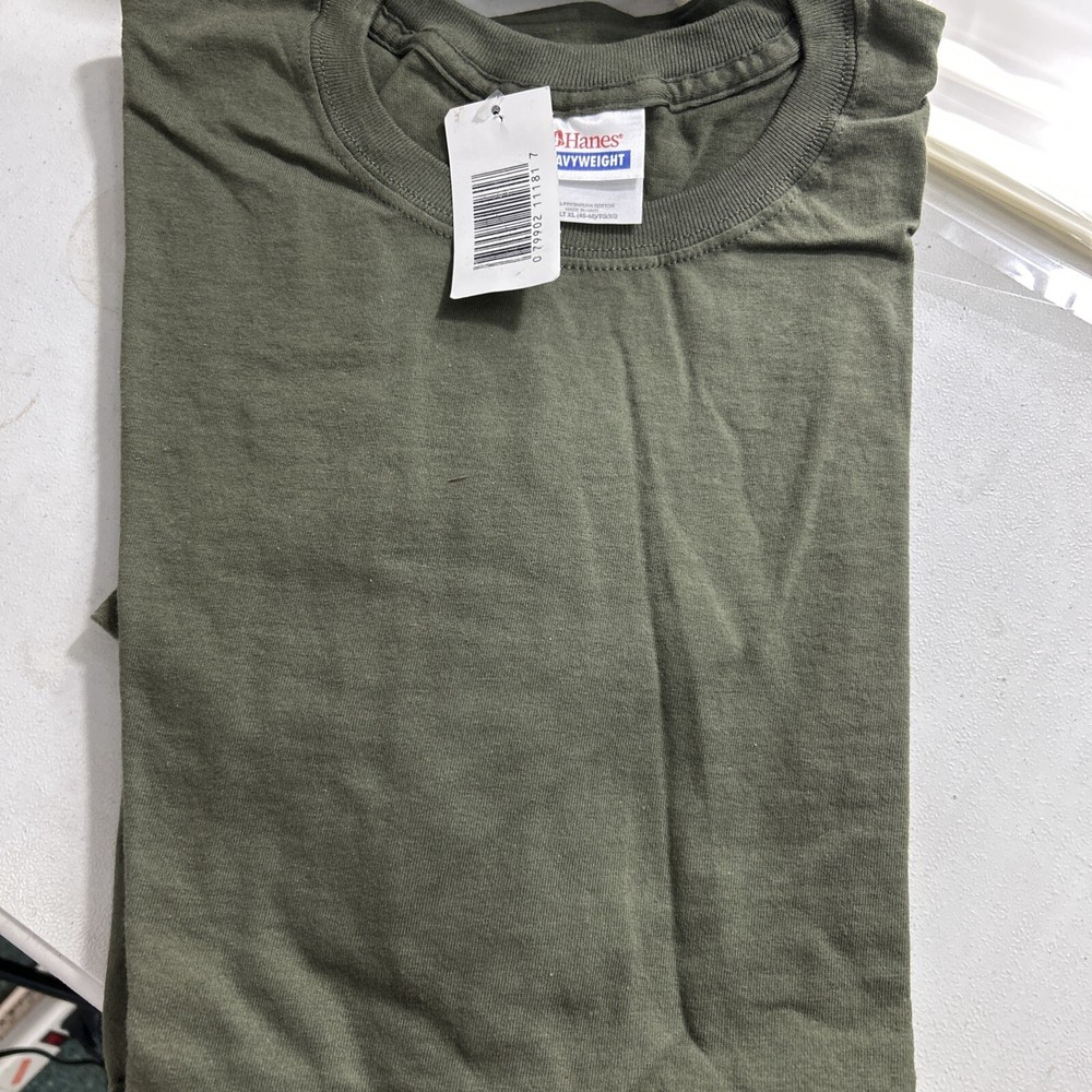 Hanes Mens Comfort T-Shirt Heavyweight 100% Cotton Plain Basic Tee 5250 Green XL
