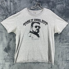 The Big Lebowski Mark It Zero Dude Walter Bowling T Shirt XL Slim Fit Gray FLAW