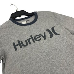 Hurley Mens Gray Ringer T-Shirt One and Only Short Sleeve Casual Top
