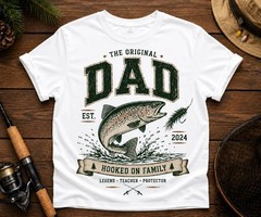 Fishing Dad Shirt, Fathers Day Gift, Hooked on Family T-Shirt, Fishing T Shirt