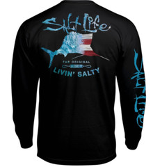 Mens Salt Life Amerisail Graphic Pocket L/S T-Shirt BLACK – 2XL/XL/Large – NWT
