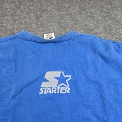 Vintage Starter Shirt Mens Medium Blue Long Sleeve Sports Graphic Made USA