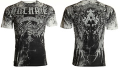 Archaic By Affliction Men’s T-Shirt HOLYMAN Black Cross Skull Biker M-3XL