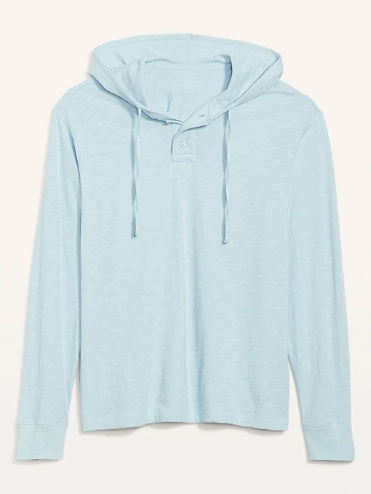 ~NWT Old Navy Long Sleeve Light weight Hooded Henley Shirt Hoodie S Small Blue~