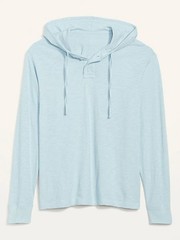 ~NWT Old Navy Long Sleeve Light weight Hooded Henley Shirt Hoodie S Small Blue~