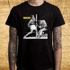 ROCKY MARCIANO Fight Men’s Black T-Shirt Size S to 5XL