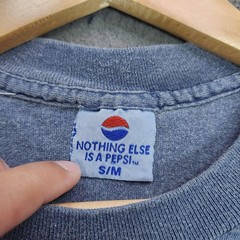 Vintage Pepsi Shirt Mens S/M Blue 100 Percent Guaranteed Graphic Tee Soda