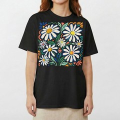 Retro Floral Daisy T-Shirt Colorful Botanical Wildflower Nature Spring Tee